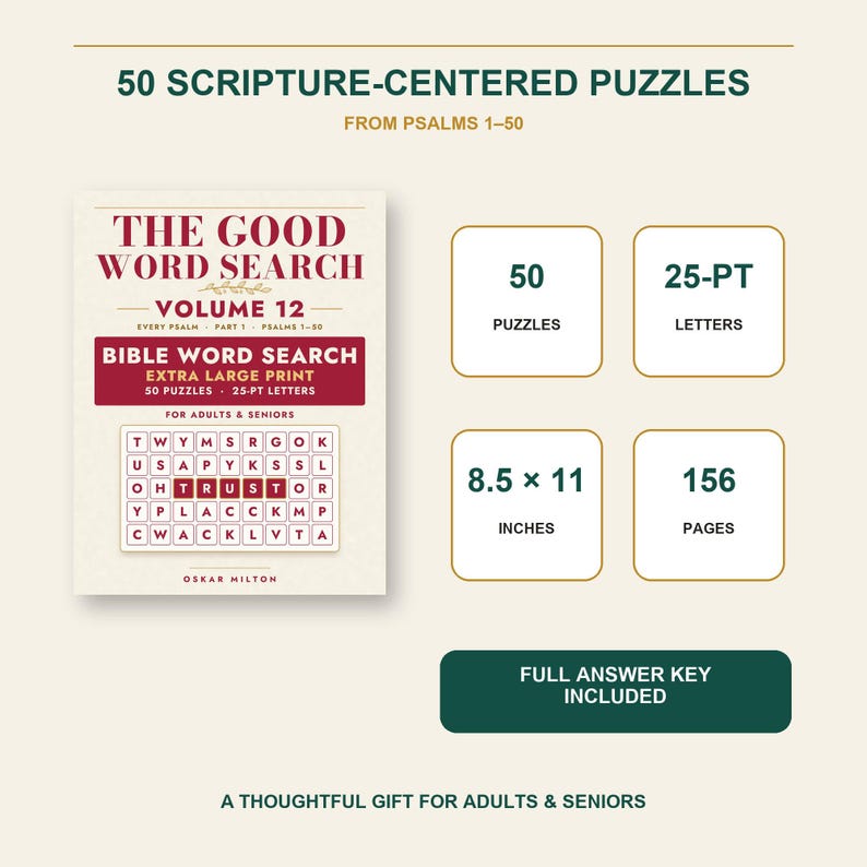 The Good Word Search Vol 12: Every Psalm Part 1 Bible Puzzles (Spiral Bound) 画像 7