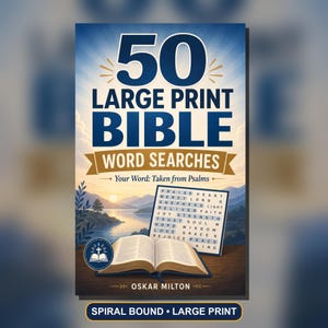 Large Print Psalm 119 Word Search Book, 50 Bible Puzzles for Adults (Spiral Bound) image 1