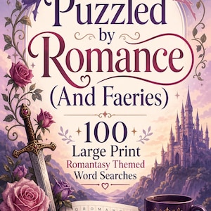 Romantasy Word Search Puzzles, Large Print, Fae Fantasy Romance (PDF) image 2