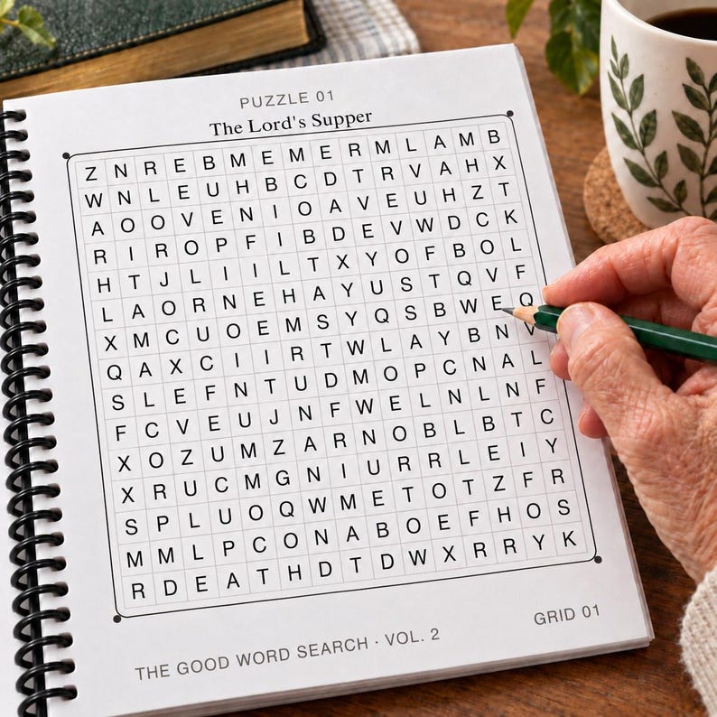 Sopa de letras "The Good Word Search Vol. 2", Rompecabezas bíblicos cristianos, Letra extragrande (Encuadernación en espiral) imagen 3