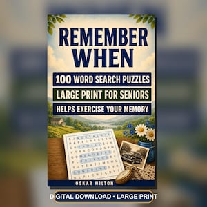 Woordzoekpuzzels met nostalgische thema's, grote lettertypen voor senioren (PDF) afbeelding 3