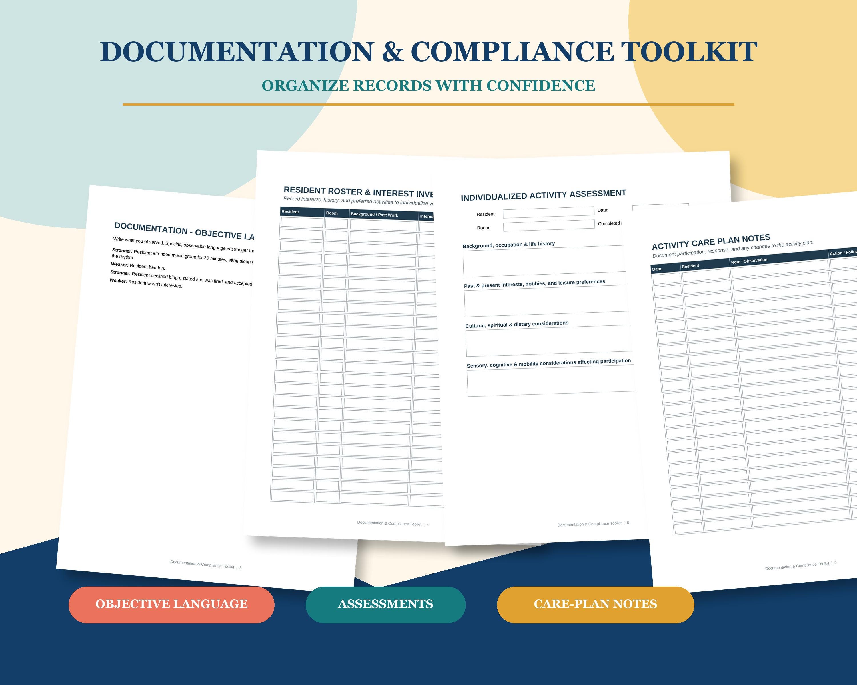 Activity Director Planner Bundle, Fillable PDF & Printable, Senior Living Activity Calendar and Documentation Logs preview 5
