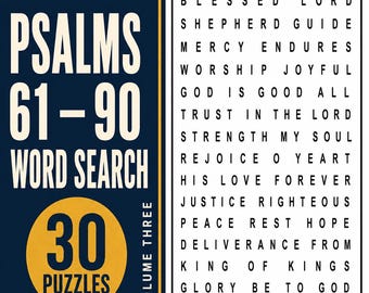 Psalmen 61-90: Wortsuchrätsel zum Ausdrucken, 30 Bibelstellenrätsel in Großdruck (PDF)