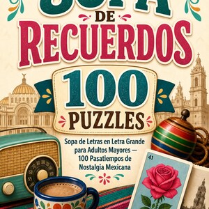 Sopa de Recuerdos: 100 Spanish Word Search Puzzles, Large Print, Spiral Bound Book image 2