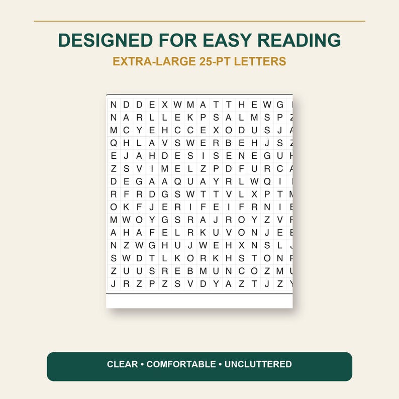 Bible Word Search Vol 1, Extra Large Print, 50 Scripture Puzzles (PDF Download) image 2
