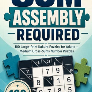 100 Kakuro-puzzels met grote letters voor volwassenen, gemiddelde kruissommen (PDF-download) afbeelding 2