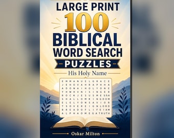 Large Print Biblical Word Search Puzzles, His Holy Name, Scripture Activity Book (Spiral Bound)