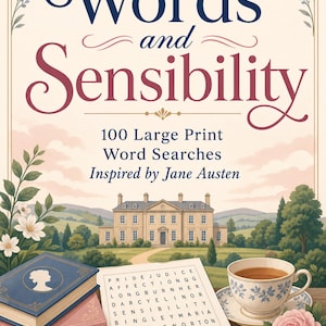 Jane Austen Word Search Puzzles, Large Print, Book Lover Gift (PDF) image 2