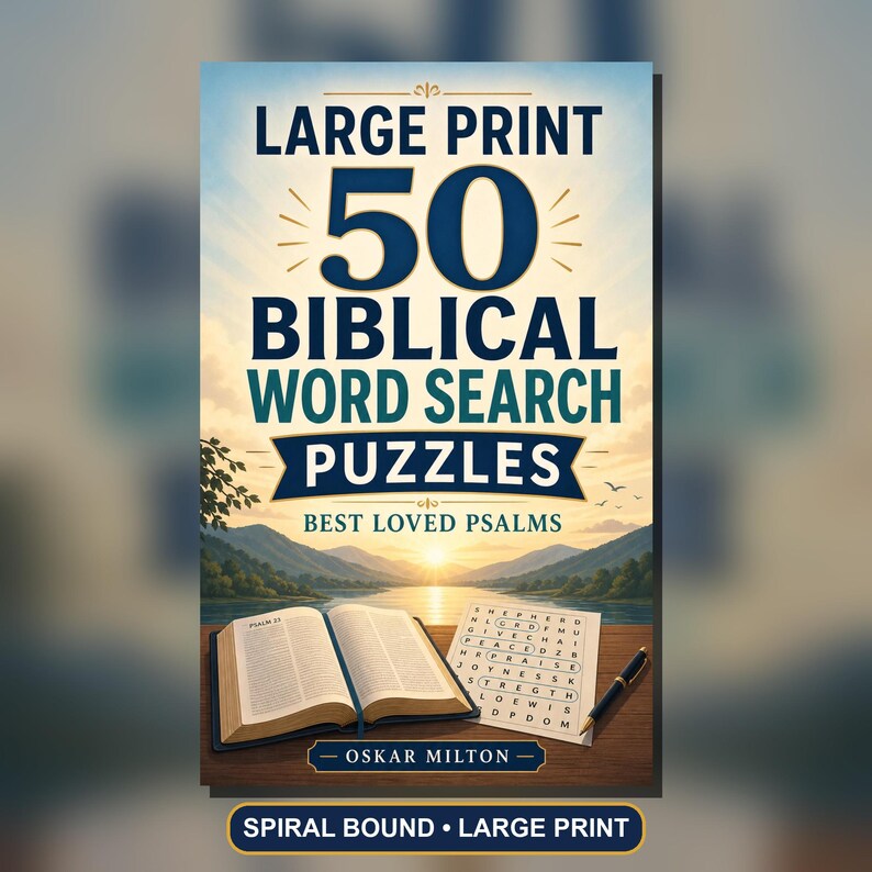 Large Print Psalms Word Search Puzzles, 50 Bible Activity Book (Spiral Bound) Bild 1