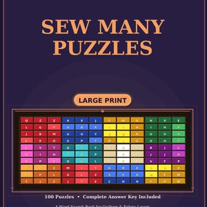 Cose muchos rompecabezas: 100 sopas de letras con letras grandes para patchwork (libro encuadernado en espiral) imagen 2
