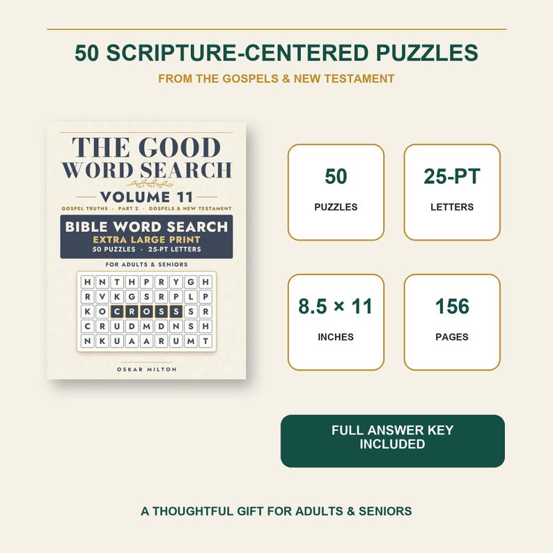 Good Word Search Vol 11, Gospel Truths Part 2 Bible Word Search Book, Extra-Large Print, 50 Puzzles immagine 7
