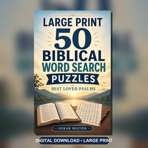 Large Print Psalms Word Search Puzzles, 50 Bible Activity (PDF) zdjęcie 3