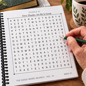 The Good Word Search Vol 15, Give Thanks Thanksgiving Bible Puzzles (Spiral Bound) image 3