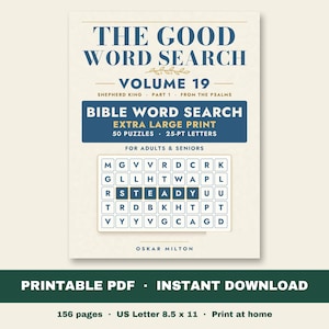 Bible Word Search: Shepherd King, Part 1, Extra Large Print (PDF Download) image 1