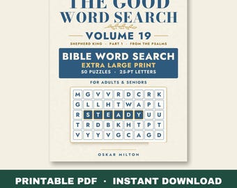 Bible Word Search: Shepherd King, Part 1, Extra Large Print (PDF Download)