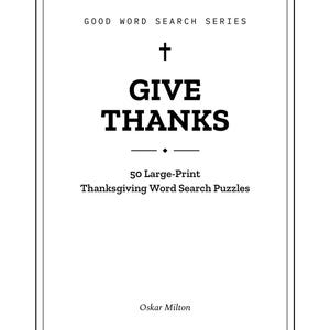 Give Thanks Thanksgiving Psalms Word Search Puzzles, Large Print Bible Activity (PDF) image 2