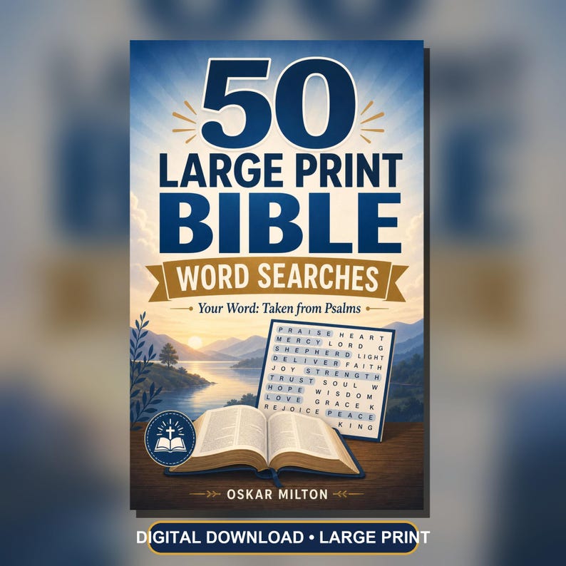 Large Print Psalm 119 Word Search Puzzles, Christian Bible Activity (PDF) image 3