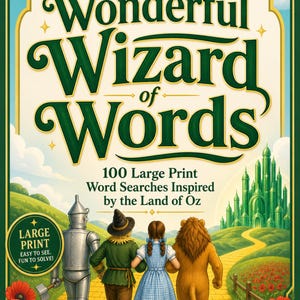 Large Print Oz Word Search Puzzles, 100 Themes, Spiral Bound Book image 2