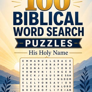 Large Print Biblical Word Search Puzzles, His Holy Name, Scripture Activity (PDF) image 2
