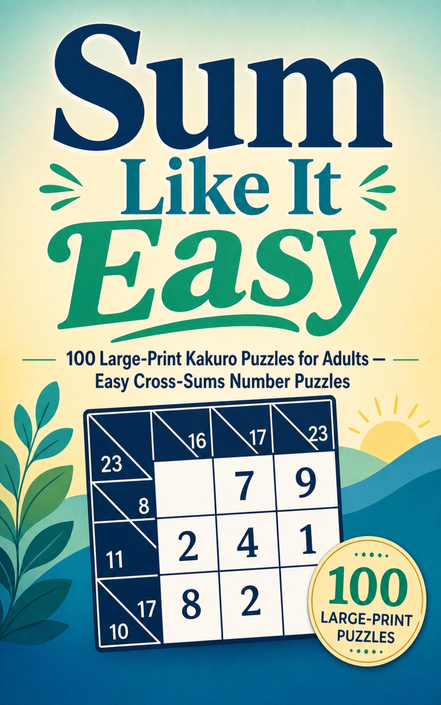 Sum Like It Easy: 100 Large-Print Kakuro Puzzles for Adults (PDF) cover