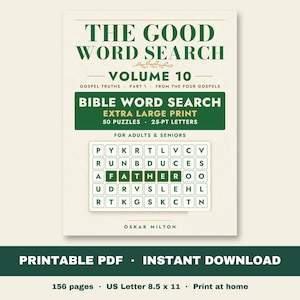 Sopa de letras de las verdades del Evangelio, crucigramas bíblicos con letra extragrande (descarga en PDF)