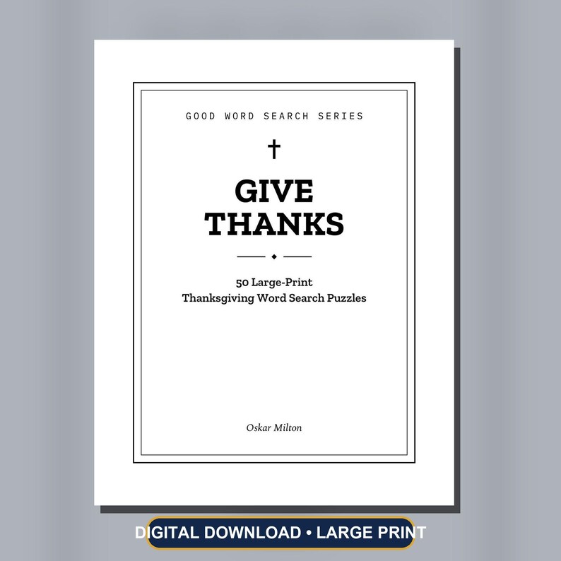 Give Thanks Thanksgiving Psalms Word Search Puzzles, Large Print Bible Activity (PDF) image 3