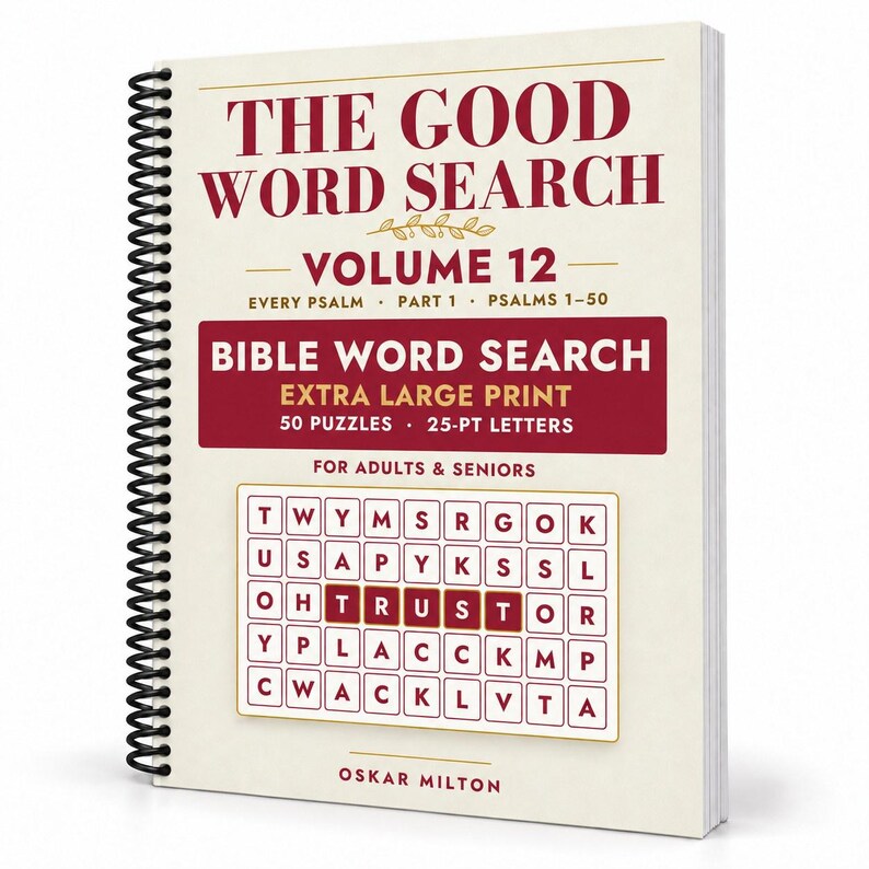 The Good Word Search Vol 12: Every Psalm Part 1 Bible Puzzles (Spiral Bound) 画像 1