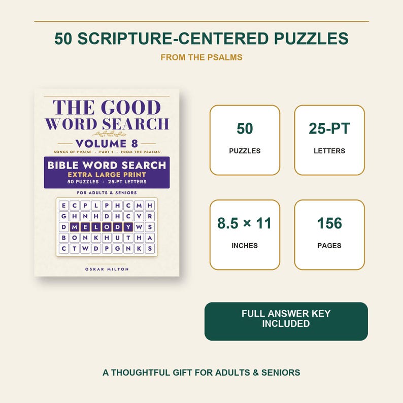 The Good Word Search Vol 8: Songs of Praise Part 1 Bible Puzzles (Spiral Bound) zdjęcie 7