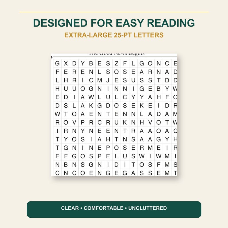 Gospel Truths Word Search, Extra Large Print Bible Puzzles (PDF Download) image 2