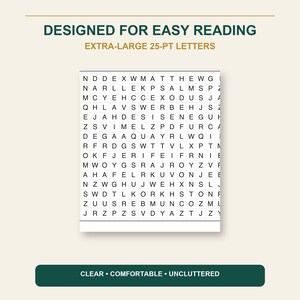 Libro de sopas de letras bíblicas, letra extragrande, 50 crucigramas bíblicos (encuadernación en espiral) imagen 5