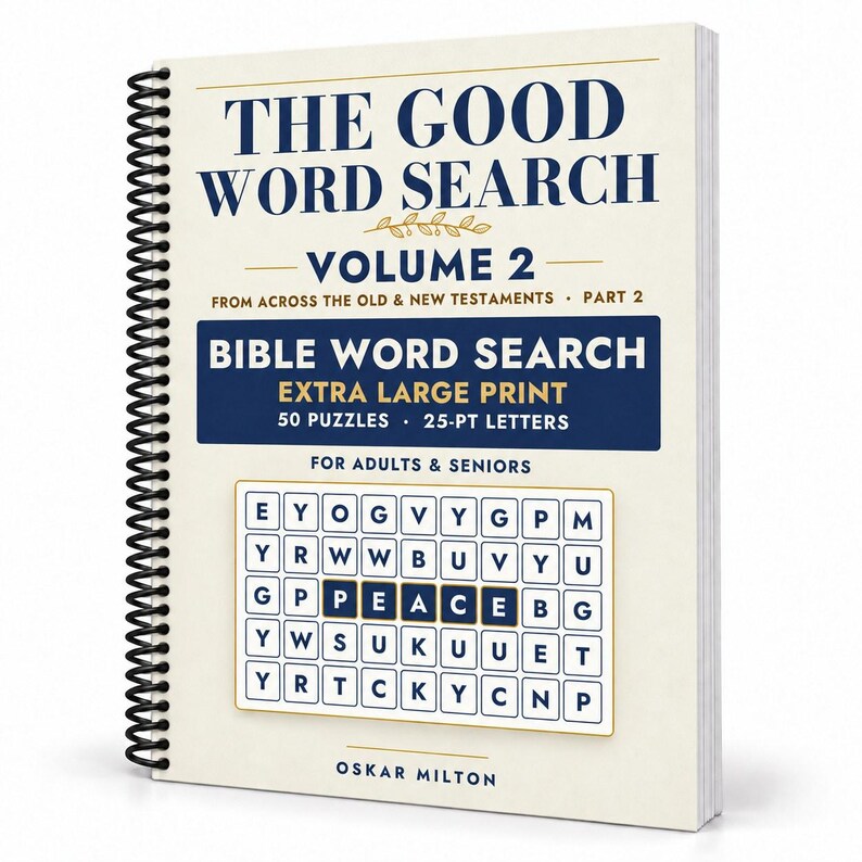 Sopa de letras "The Good Word Search Vol. 2", Rompecabezas bíblicos cristianos, Letra extragrande (Encuadernación en espiral) imagen 1