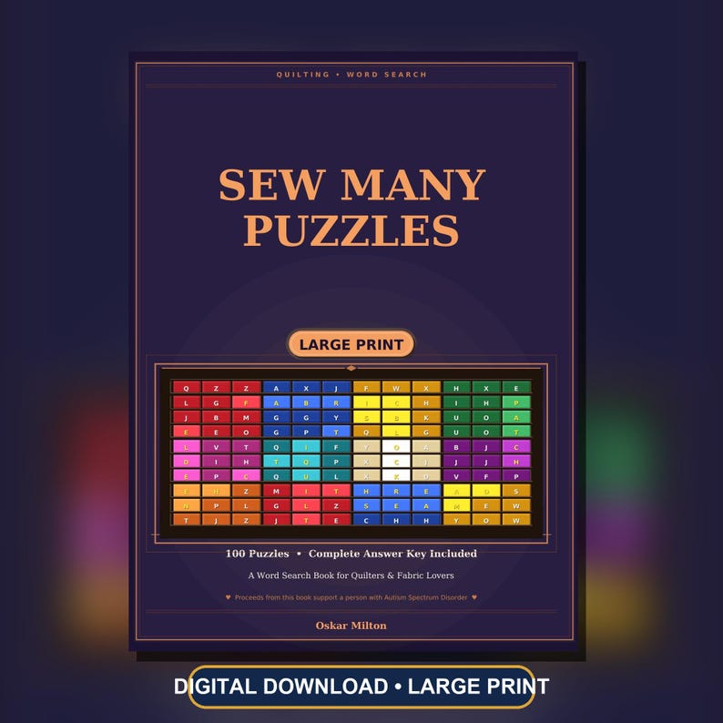 100 Large Print Quilting Word Search Puzzles for Adults (PDF Download) image 3