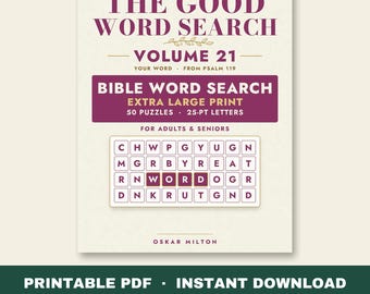 Ricerca di parole sul Salmo 119, caratteri extra grandi, 50 enigmi (download in PDF)