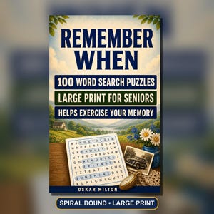 Remember When Nostalgia Word Search Puzzles, Large Print for Seniors (Spiral Bound Book) image 3