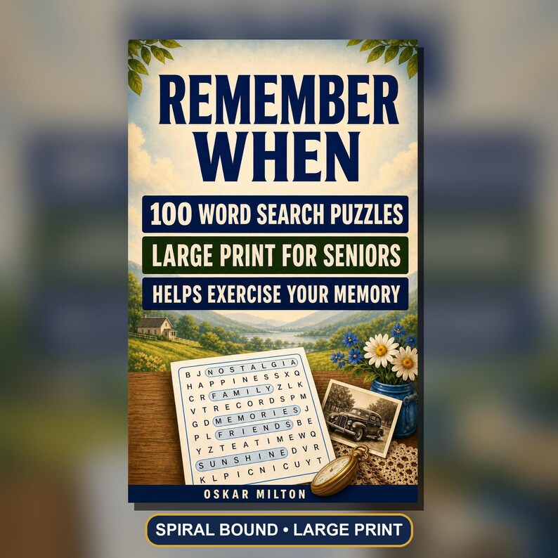 Remember When Nostalgia Word Search Puzzles, Large Print for Seniors (Spiral Bound Book) image 3