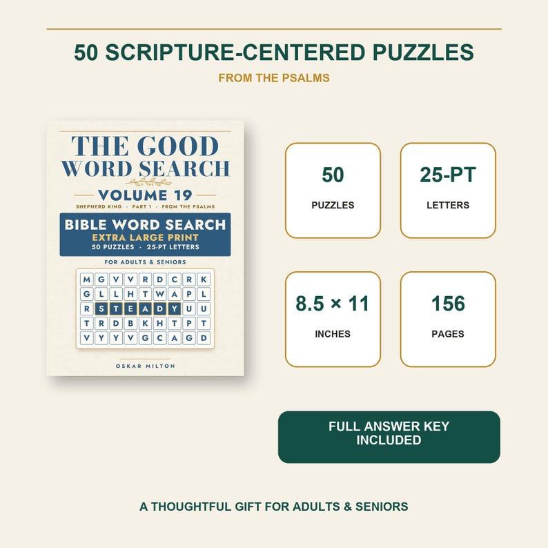 Bible Word Search: Shepherd King, Part 1, Extra Large Print (PDF Download) image 4