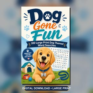 Dog Themed Word Search Puzzles, Large Print Activity Book (PDF) image 1