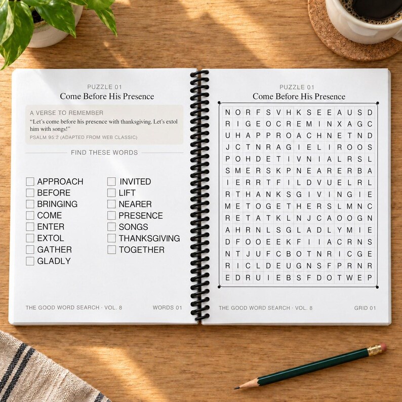 The Good Word Search Vol 8: Songs of Praise Part 1 Bible Puzzles (Spiral Bound) zdjęcie 2