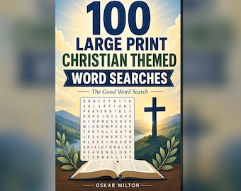 100 Large Print Christian Word Search Puzzles, Bible Activity Book (Spiral Bound)