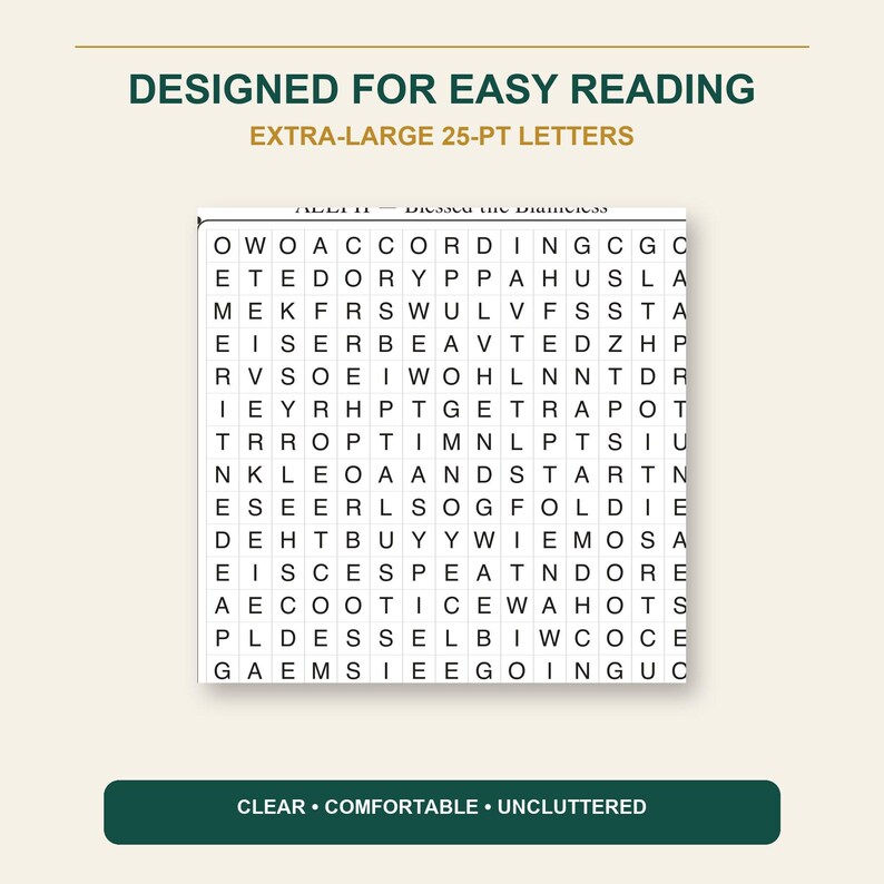 Psalm 119 Word Search, Extra Large Print, 50 Puzzles (PDF Download) image 2