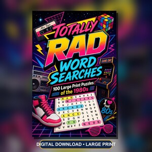 1980s Word Search Puzzles, Large Print Gen X Nostalgia Activity (PDF) zdjęcie 3