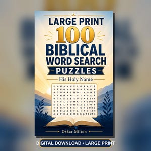 Large Print Biblical Word Search Puzzles, His Holy Name, Scripture Activity (PDF) image 3