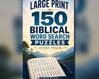 Large Print 150 Psalms Word Search Puzzles, Spiral Bound Bible Activity Book