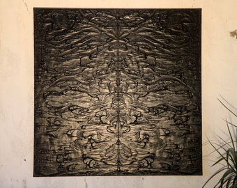 Black Abstract Painting, Made To Order, Canvas stretched on frame, Textured Painting