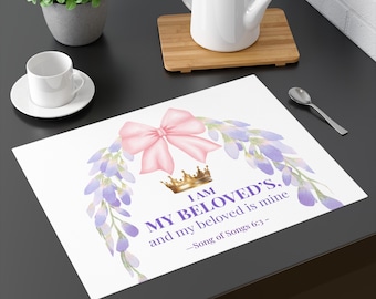 Christian Placemat, 1pc/Floral Faith Table Decor