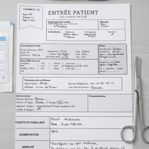 Patient Admission Form - Data Collection Template and Caregiver Admission Assessment, Downloadable PDF Document for Registered Nurses / Nursing Students