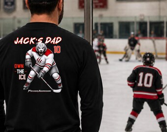 Camiseta personalizada para jugador de hockey, camiseta con nombre y número personalizados, regalo para padres de jugadores de hockey, camiseta juvenil de hockey sobre hielo, ropa de equipo.