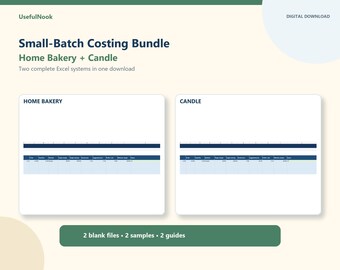 Recipe and Candle Cost Calculator Bundle | Home Bakery Excel