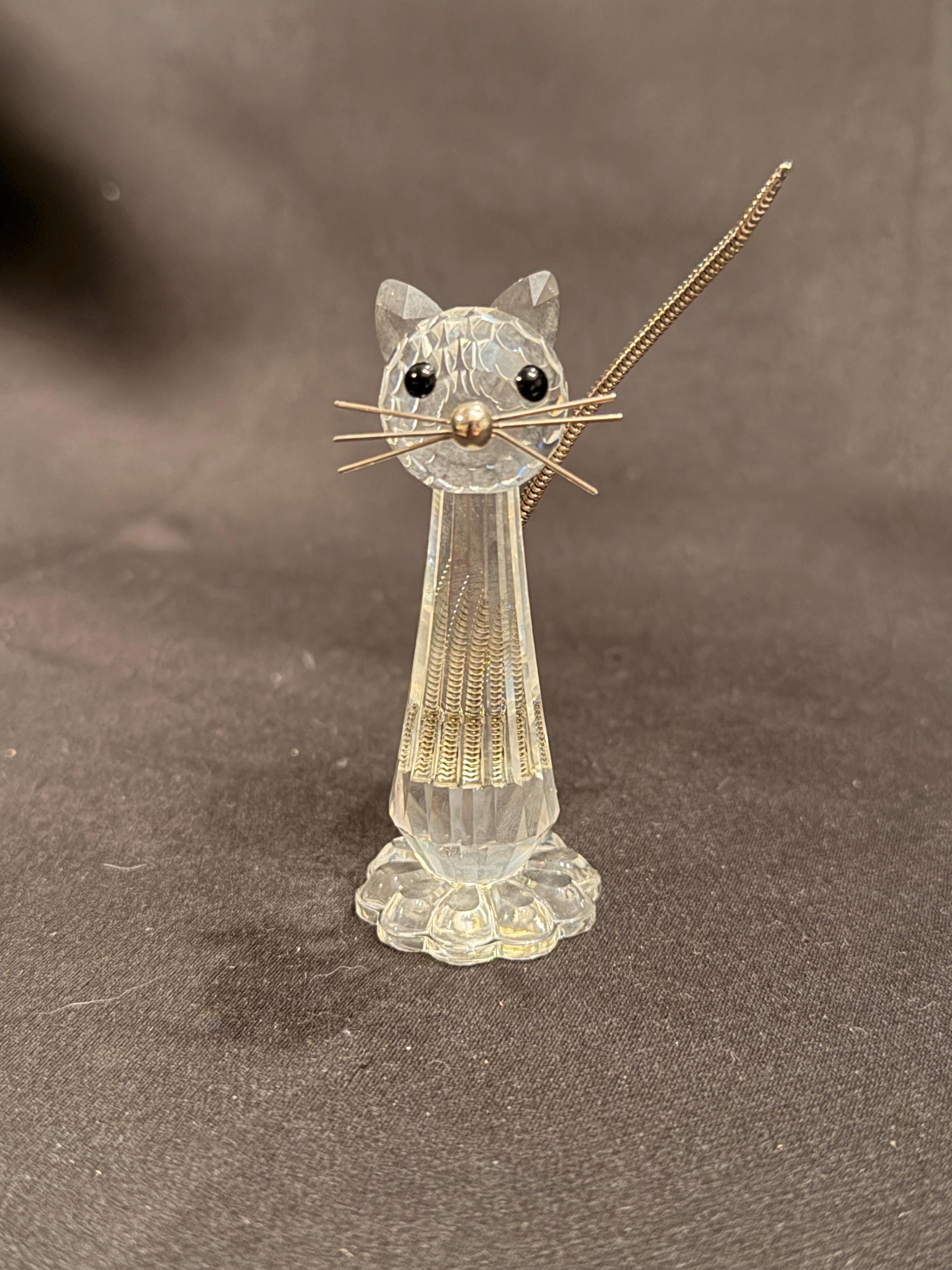 Swarovski Crystal Figurines Cat - Etsy