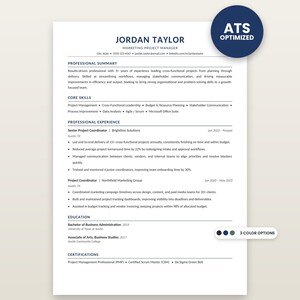 ATS-vänlig CV-mall för Word Google Docs Slå ATS-screening och få intervjun Modern minimalistisk personligt brev Referenser